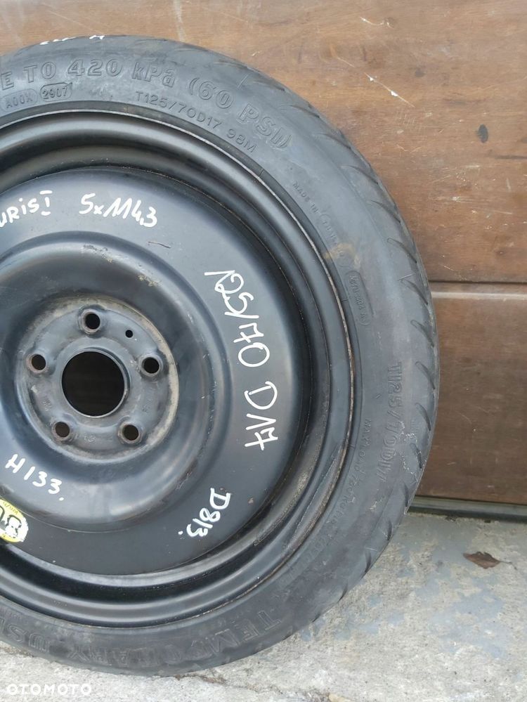 TOYOTA Corolla E21 E18 E16 Auris I II Dojazdówka koło 17 125/70 D17 5x114,3 - 2