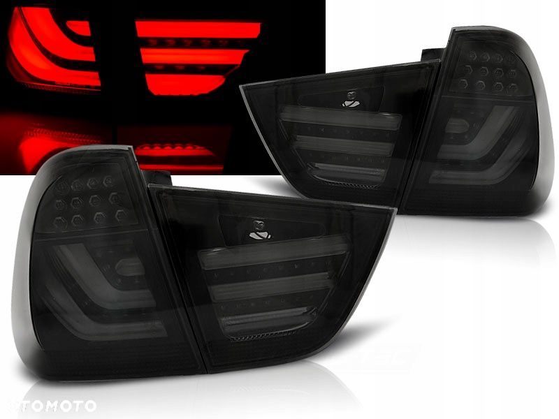 Lampy tylne kpl Led Bar Neon Tuning Czarne Bmw 3 e91 kombi touring Lift 08- - 1