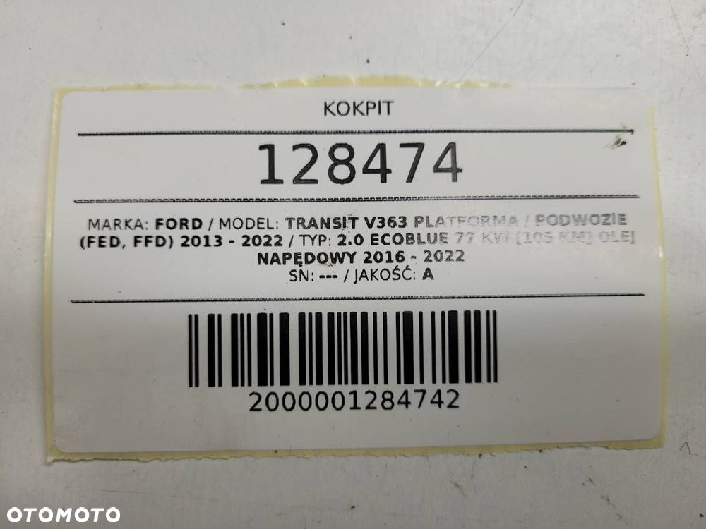 KOKPIT DESKA ROZDZIELCZA KONSOLA FORD TRANSIT MK8 EU - 26