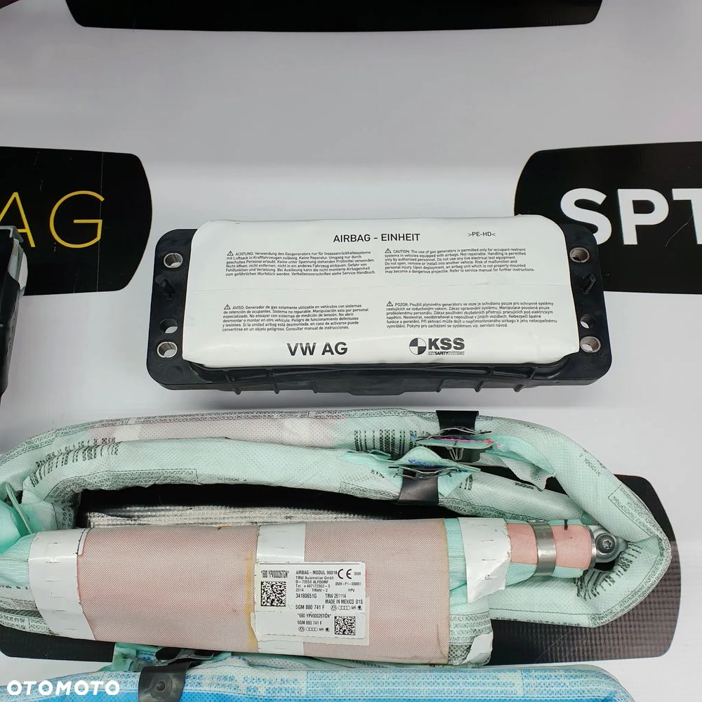 VW GOLF VII 7 DESKA ROZDZIELCZA KONSOLA KOKPIT PULPIT PODUSZKI AIRBAG AIR BAG PASY KIT SET - 7