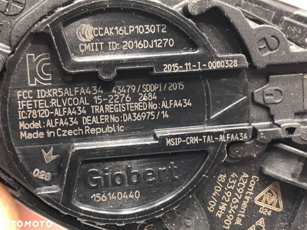 KLUCZYK PILOT  ALFA ROMEO STELVIO (949_) 2016 - 2022 2.0 (949AXA2A) 206 kW [280 KM] benzyna 2016 - - 4