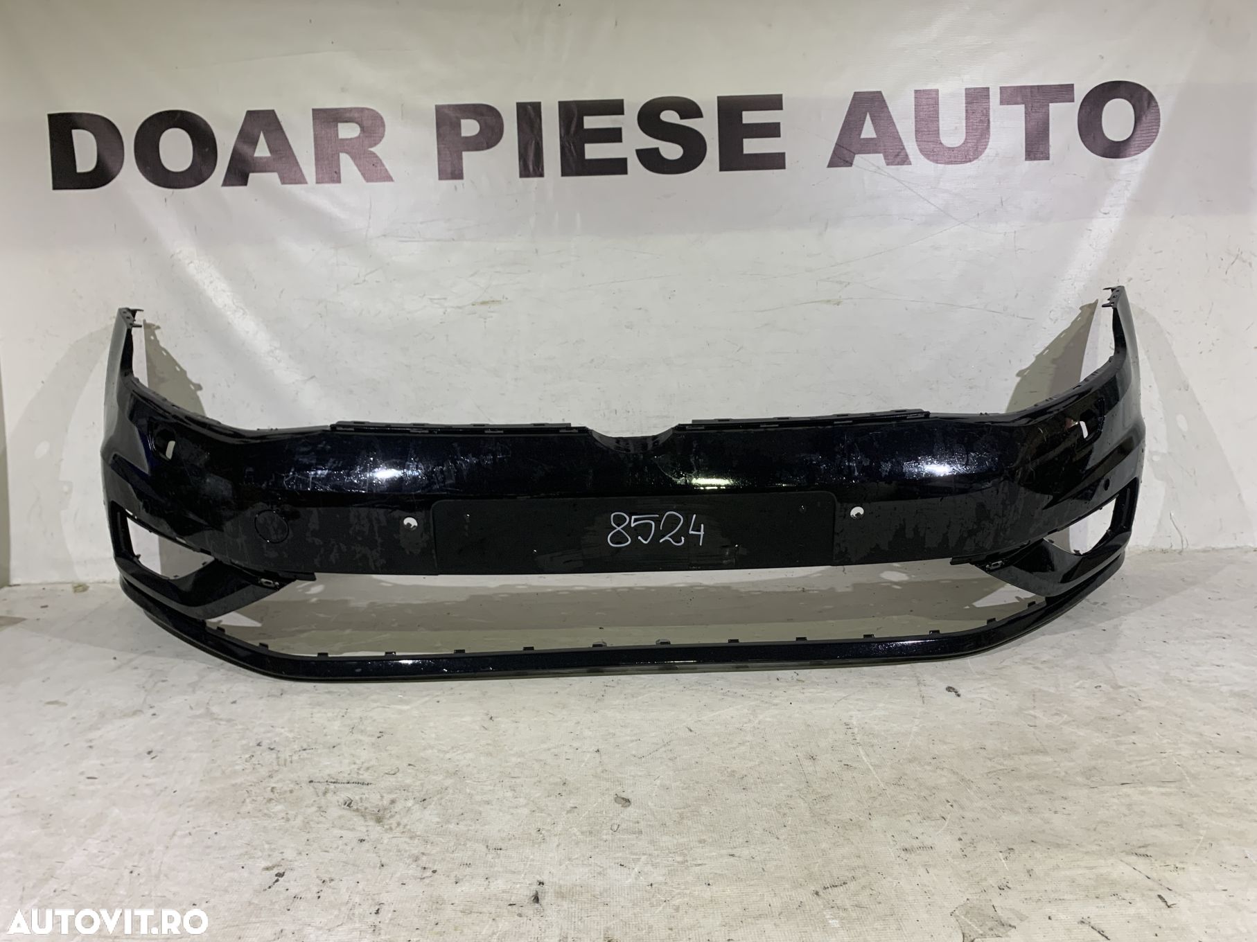 Bara fata VW Golf 7 VII, facelift, 2017, 2018, 2019, 2020, cod origine OE 5G0807221FL, cu gauri pentru spalatori faruri si senzori de parcare (6). - 1