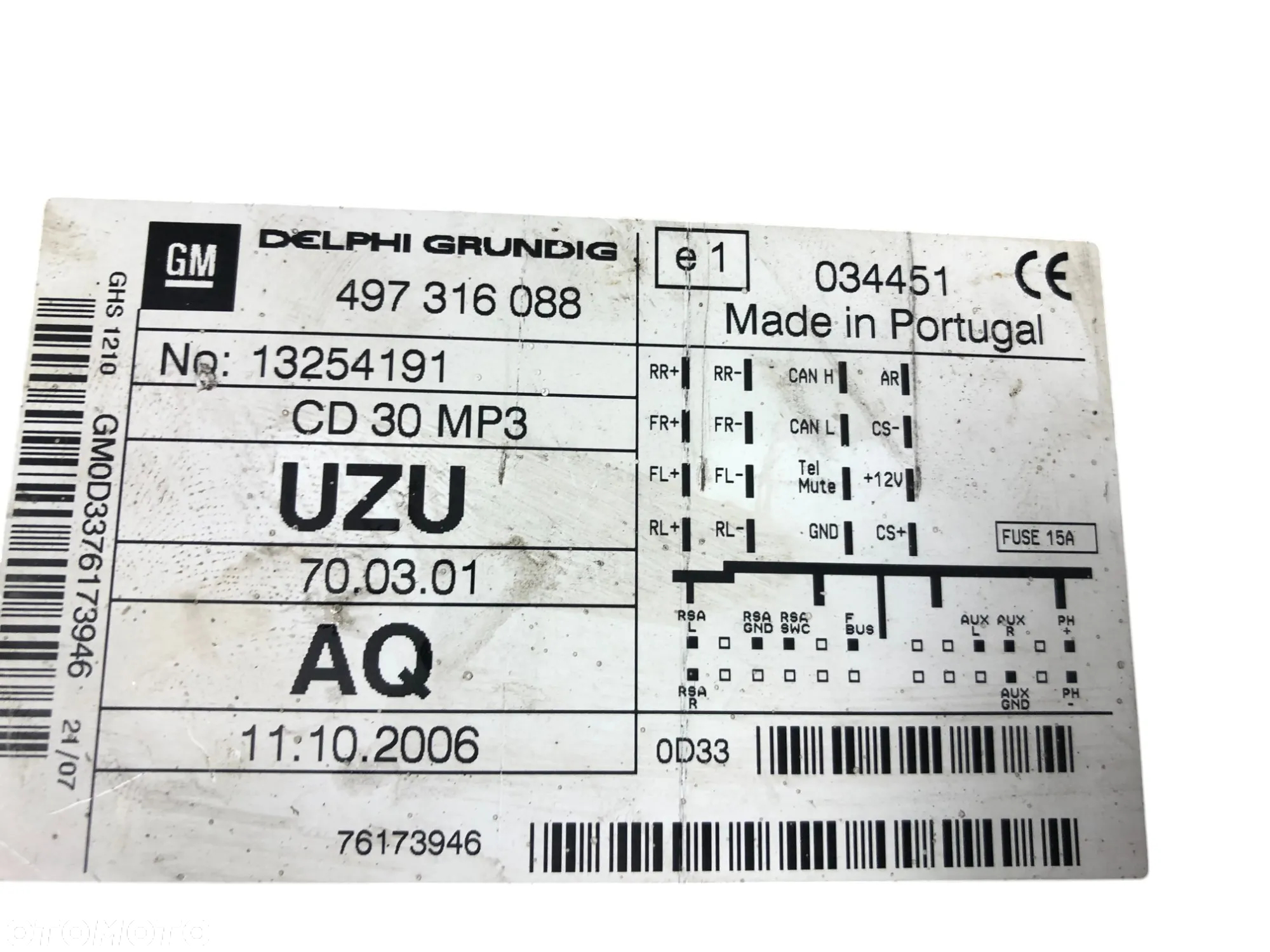 Radioodtwarzacz CD Opel Corsa D Astra H 13254191 -Gwarancja Wysyłka Montaż - 3