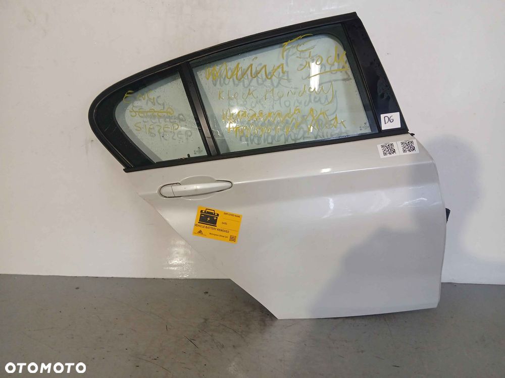 + DRZWI TYŁ TYLNE PRAWE BMW F20 SERIA I 1 A300 ALPINEWEISS BIAŁE - 1