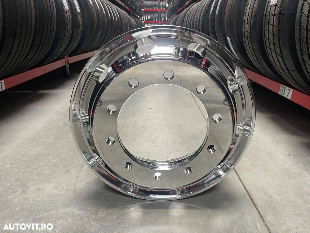 Janta NOUA  Aliaj 9.00X22.5 Jantax Ranforsata 10 prezoane, 105 mm intre prezoane, fiu 280 mm, flansa laterala Valva interioara,ET176.5, max.4125 kg Toate Pozitiile - 3