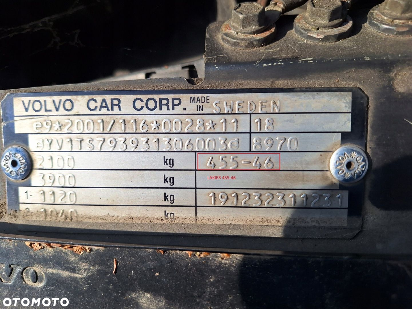 VOLVO S80 I 98-06 MASKA 455-46 KLAPA POKRYWA SILNI - 7