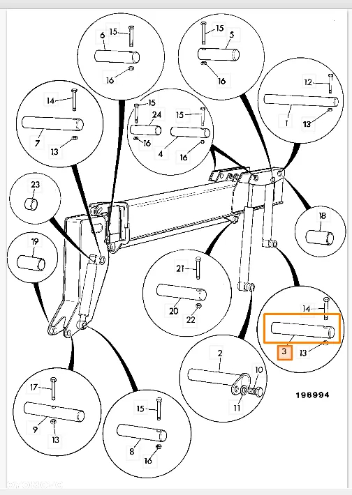 Sworzeń 50,75X305MM JCB 811/10058 ORG - 2