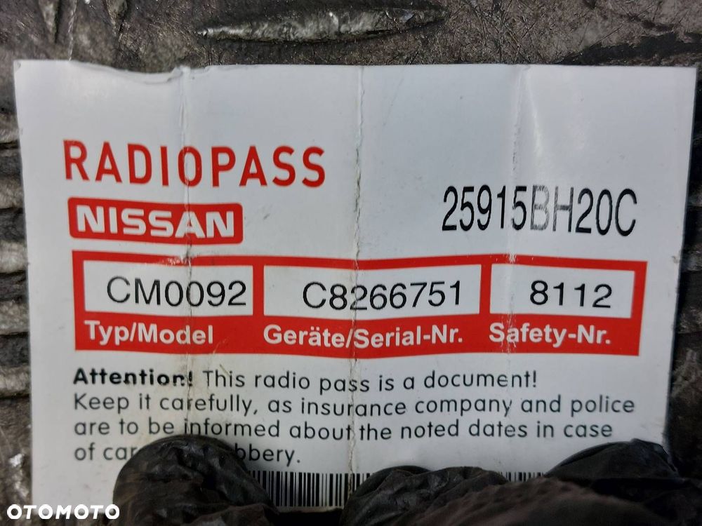 RADIO ODTWARZACZ + KOD NISSAN QASHQAI+2 I LIFT J10 25915BH20C - 7