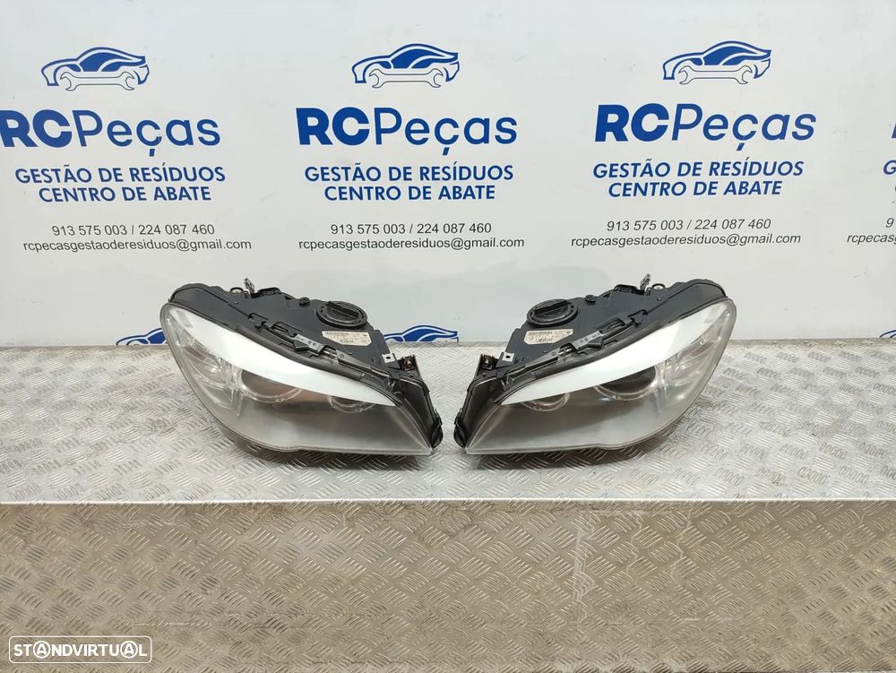 Conjunto Oticas Farois Frontal Frente Esquerda Halogenio Original BMW Serie 5 F10 Sedan Carro F11 Touring Carro 2011 a 2017 - 6
