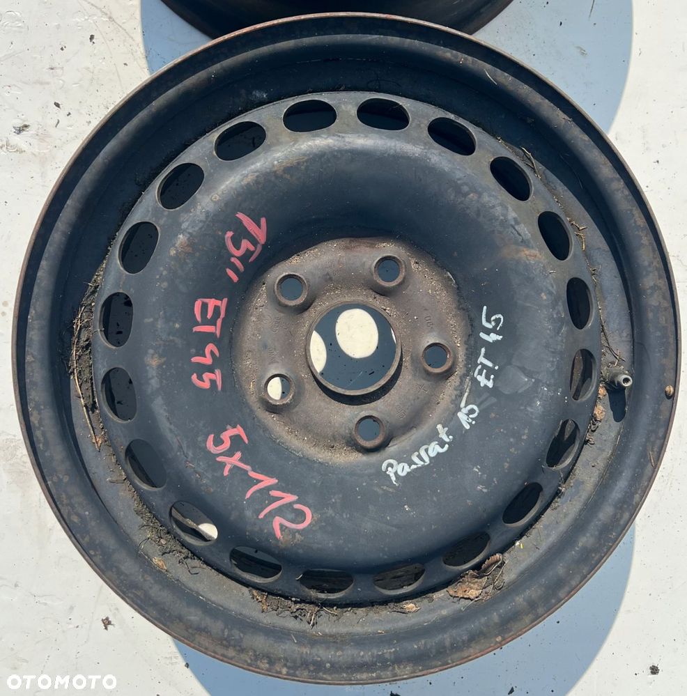 vw passat felgi stalowe 6jx15 et45 5x112 - 3