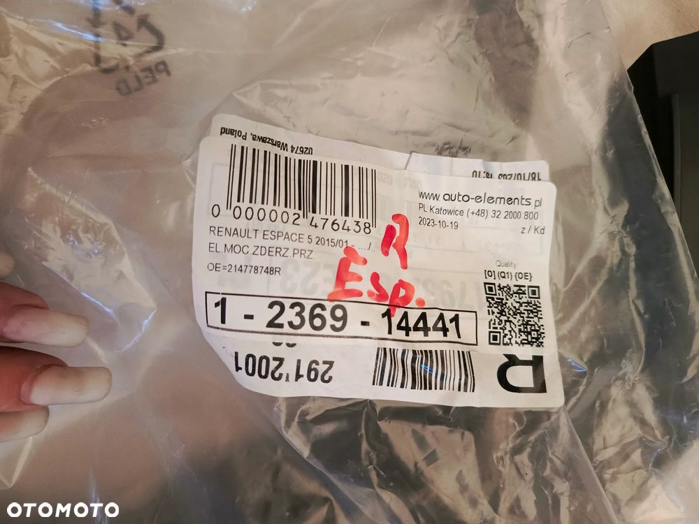 ELEMENTY MOCOWANIA ZDERZAKA PRZEDNIEGO 628174758R ESPACE 62816 3118R - 5