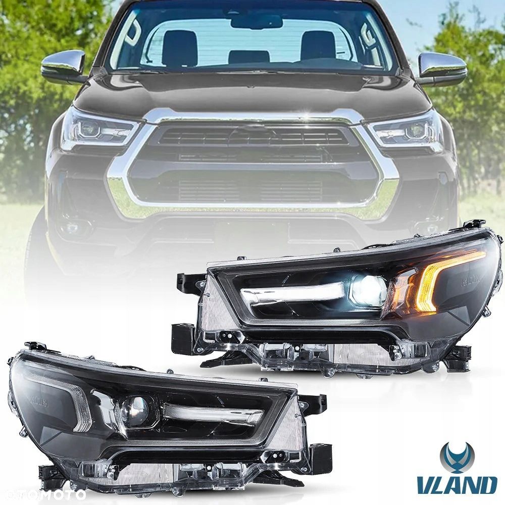 reflektor lampa kpl 2szt full led black toyota hilux 8 viii n120 lift 2021- - 3