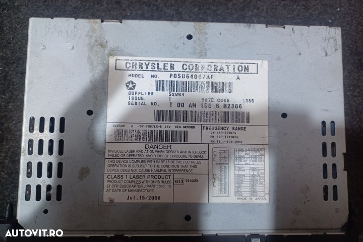 Radio cd P05064067AF Jeep Grand Cherokee WK [2004 - 2010] SUV 5-usi - 4