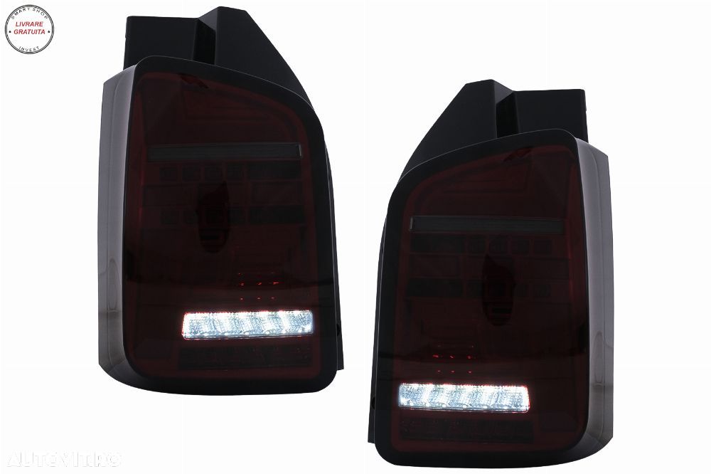 Stopuri Full LED VW Transporter V T5 Facelift (2010-2015) Rosu Fumuriu- livrare gratuita - 13