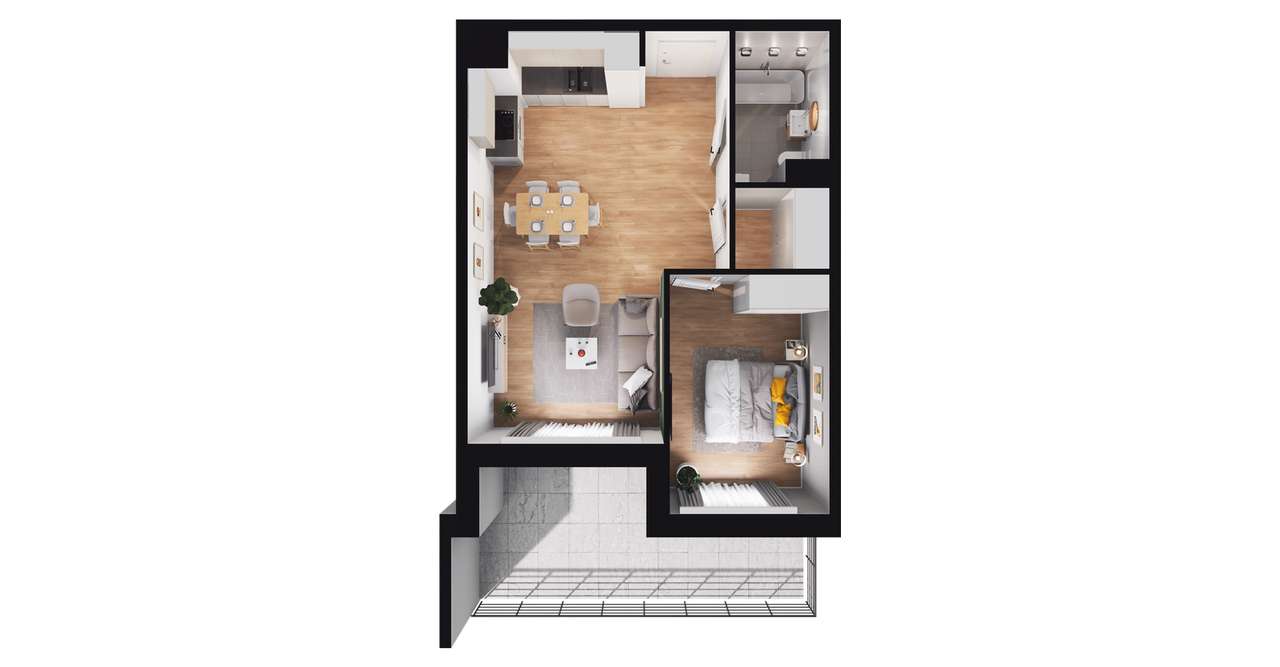 2-pokojowe mieszkanie 45m2 + balkon Bez Prowizji - Pełny obrazek: 2/23