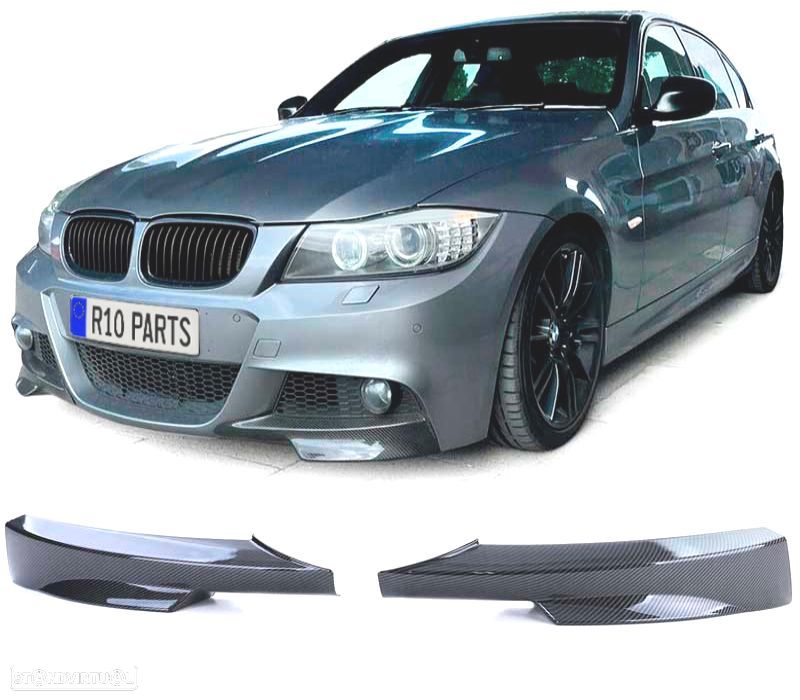 SPLITTERS PARA-CHOQUES FRONTAL BMW E90 E91 08-12 LOOK M CARBONO - 1