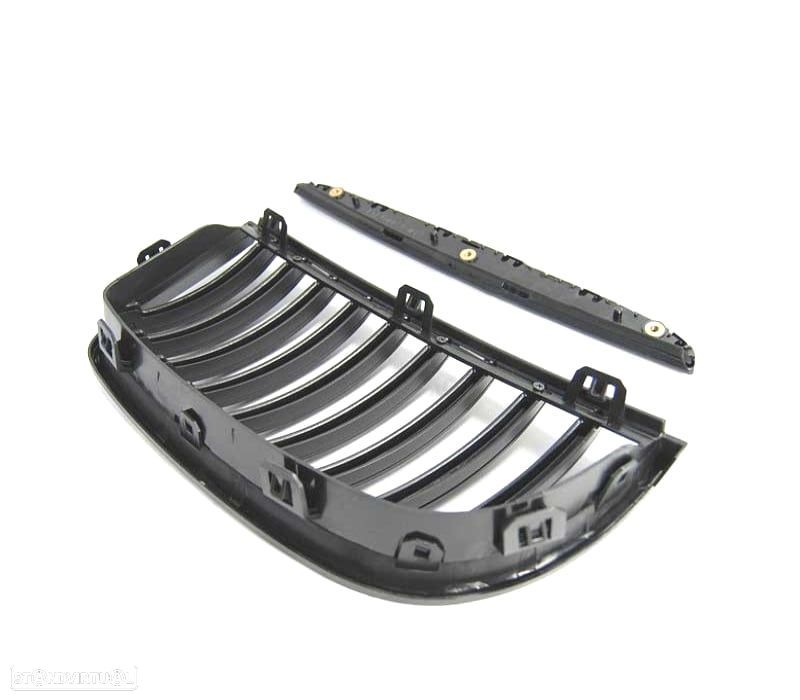 GRELHAS FRONTAIS BMW E90 E91 05-08 PRETO BRILHANTE ABS - 3