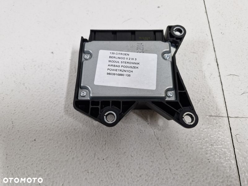 BERLINGO PARTNER II III MODUŁ SENSOR AIRBAG PODUSZEK POWIETRZNYCH 9803916880 - 3