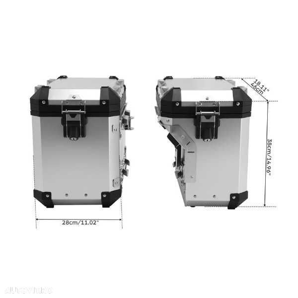 SET Cutii Genti Laterale Sidecase Aluminiu 48L pentru BMW GS R1200 R1250 F850 F900 A273 - 3