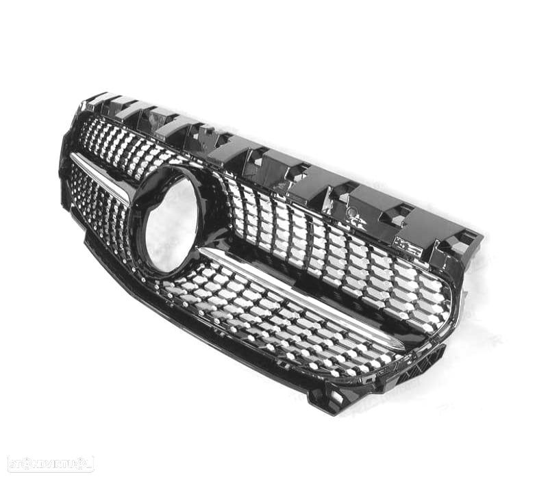 GRELHA FRONTAL MERCEDES CLA C117 16-19 LOOK GT DIAMANTE PRETO - 2
