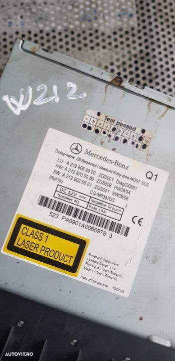 Unitate Radio CD Mercedes E Class W212 Cod A2129069900  A2128700089  A2129026501 - 3