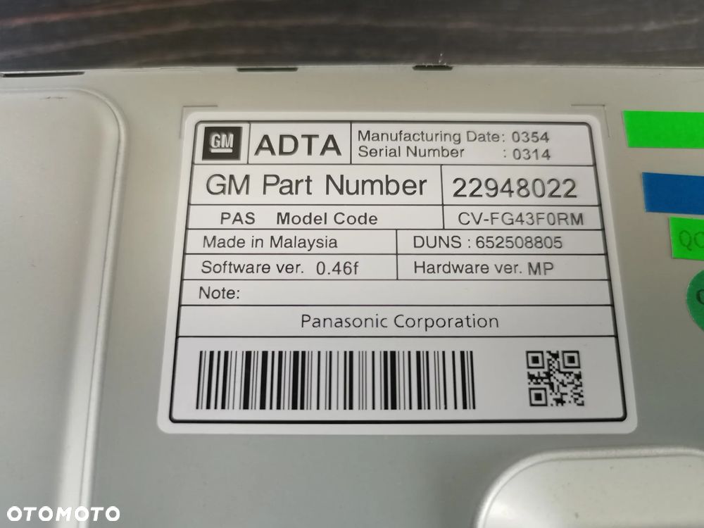 Opel Meriva B Ekran Wyświetlacz Nawigacji Radia 22948022 - 2