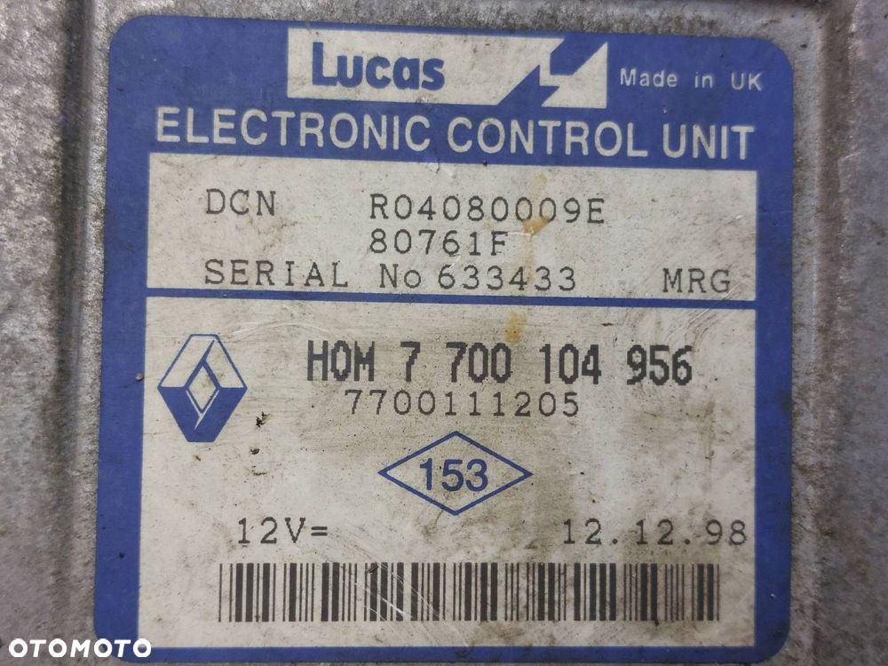 ZESTAW STARTOWY RENAULT CLIO II 1.9 D 7700104956 - 2