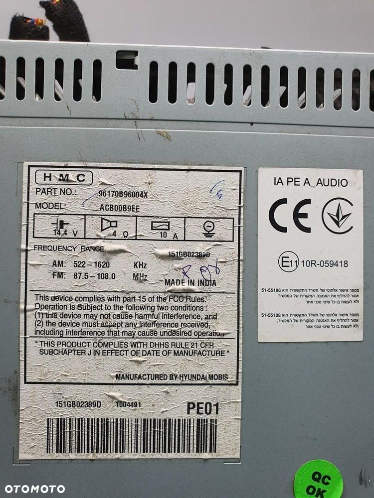 RADIO CD MP3 HYUNDAI I10 II 10R-059418 - 7