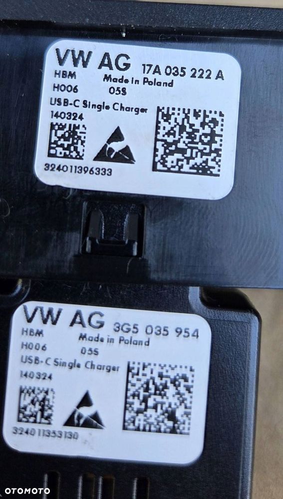 volkswagen multivan t7 2024 środek gniazdo usb 17a035222a 3g5035954 - 3