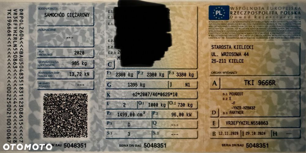 Peugeot Partner 1.5 130KM Automat 3 Osobwy Salon Polska Bezwypadkowy FVAT23% - 38