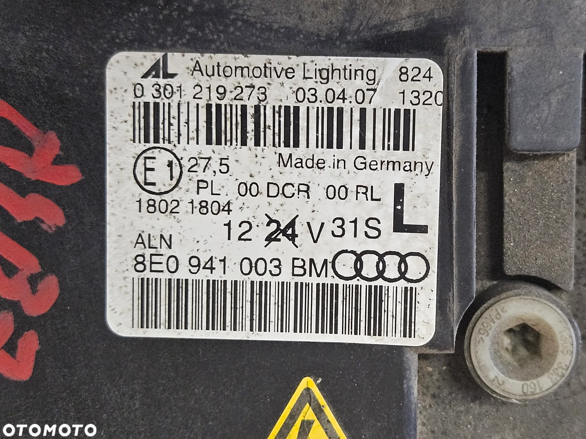 Audi A4 B7 lampa przód przednia prawa lewa xenon 8E0941004BM 8E0941003BM - 9