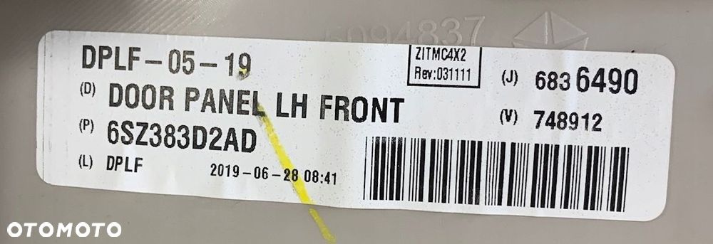 U7 CHRYSLER PACIFICA II 16- BOCZEK DRZWI LEWY PRZÓD BRĄZ 6SZ383D2AD - 6