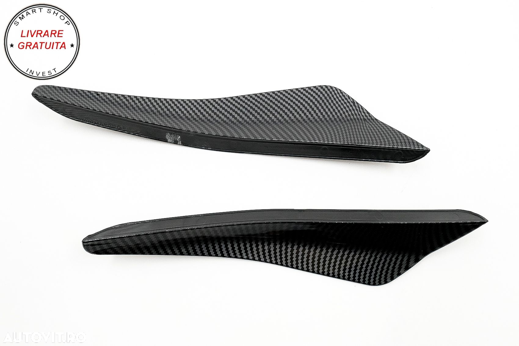 Ornamente bara fata flapsuri VW Golf 8 Mk8 MQB GTI / R-Line (2020-Up) Carbon Look- livrare gratuita - 9