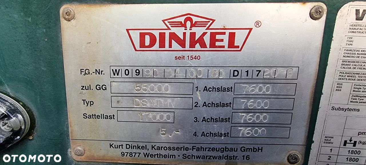Dinkel Dinkel naczepa niskopodwoziowa 5 osiowa z rozsuwaną plandeką i dachem - 27
