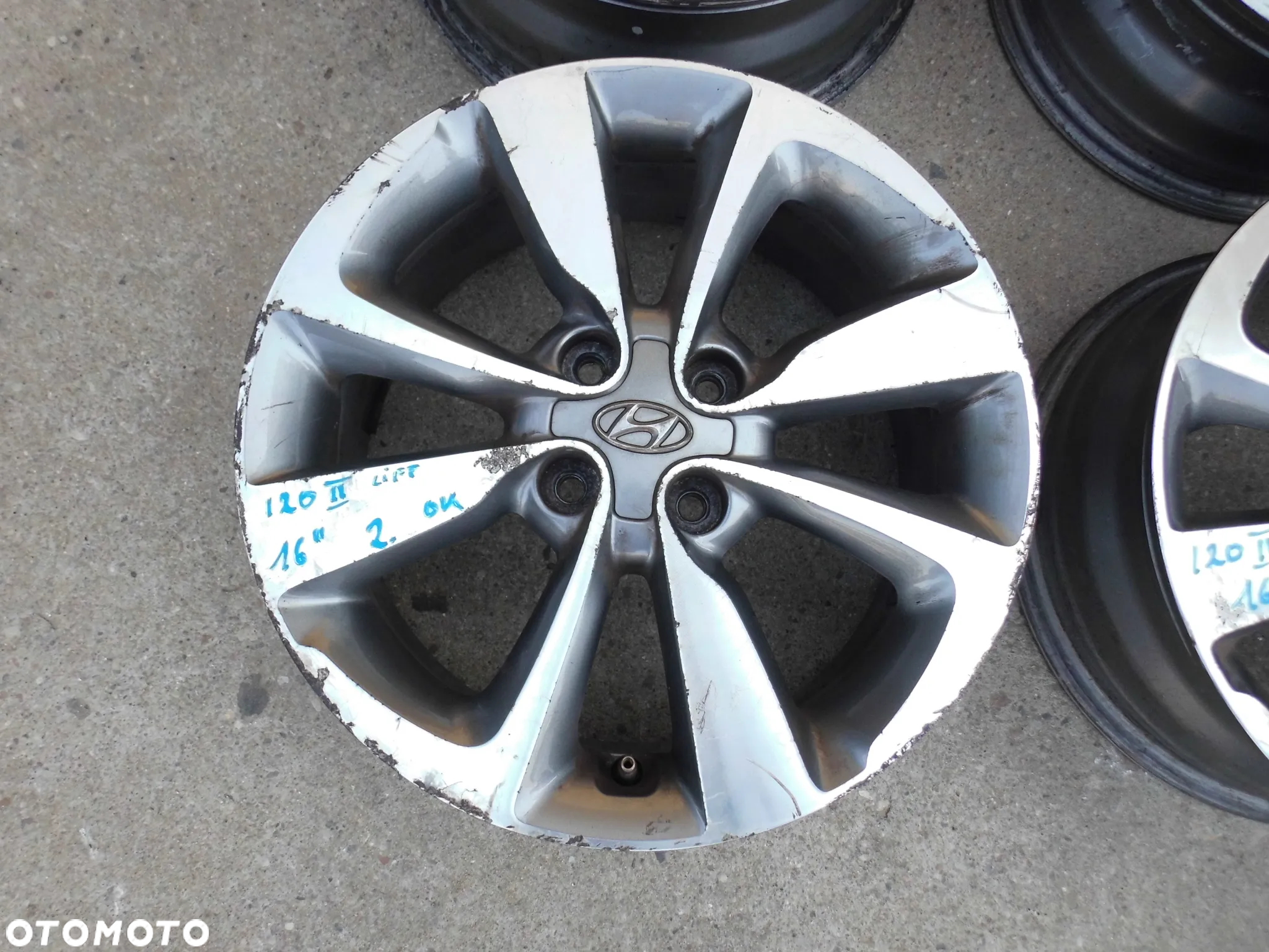 FELGI ALUMINIOWE Z CZUJNIKIAMI CIŚNIENIA 52910-C8100 HYUNDAI I20 II 16 CALI ORYGINAŁ - 4