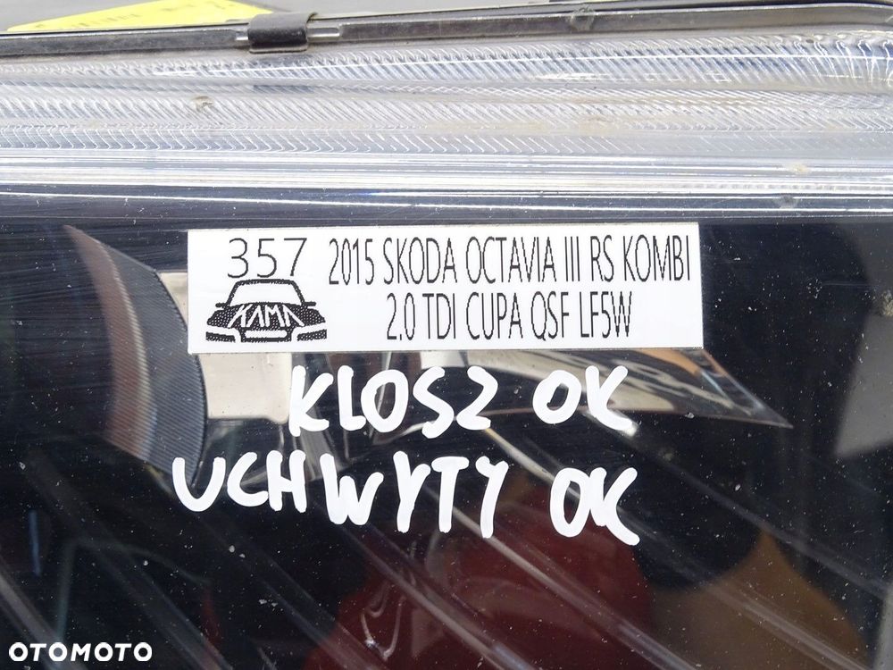 LAMPA BI-XENON PRAWY PRZÓD PRAWA PRZEDNIA SKODA OCTAVIA III 5E 5E2941016B - 8