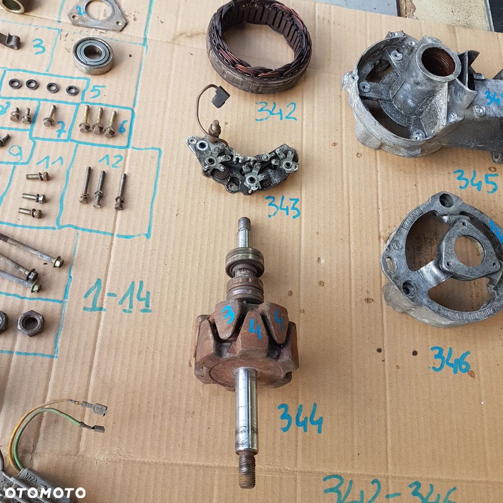 obudowa korpus mocowanie cewka diody wirnik szczotki z alternator fiat 126p maluch st fl el - 11