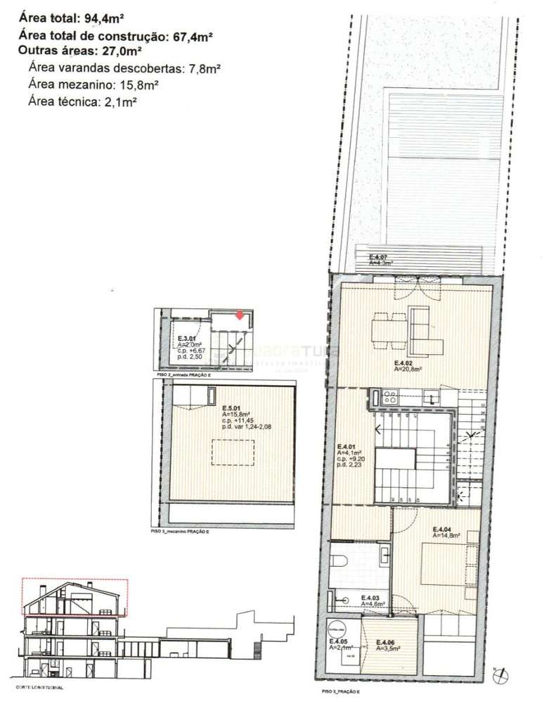 Apartamento T1+1 | C/ MEZANINO | Varanda e Solário | Último piso - Grande imagem: 3/8