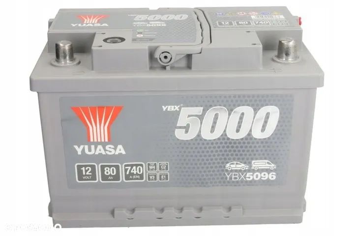 Akumulator Yuasa YBX5096 80Ah 740A P+ 12V - 2