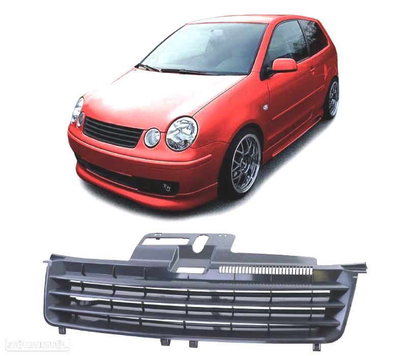 GRELHA FRONTAL SEM SÍMBOLO VOLKSWAGEN VW POLO 01-05 PRETA - 1