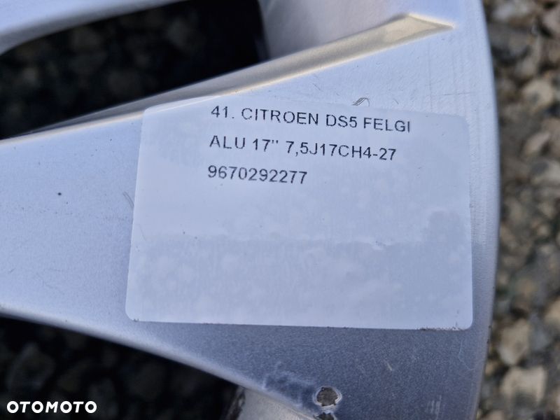 citroen ds5 felgi aluminiowe alufelgi 17 cali et27 4x108 7,5j17ch4-27 9670292277 - 2