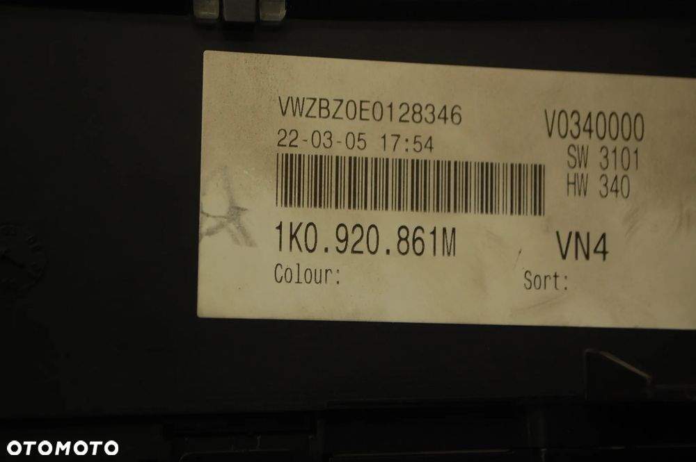 LICZNIK ZEGAR 1K0920861M VW GOLF V 1.9 TDI 2.0 TDI - 6