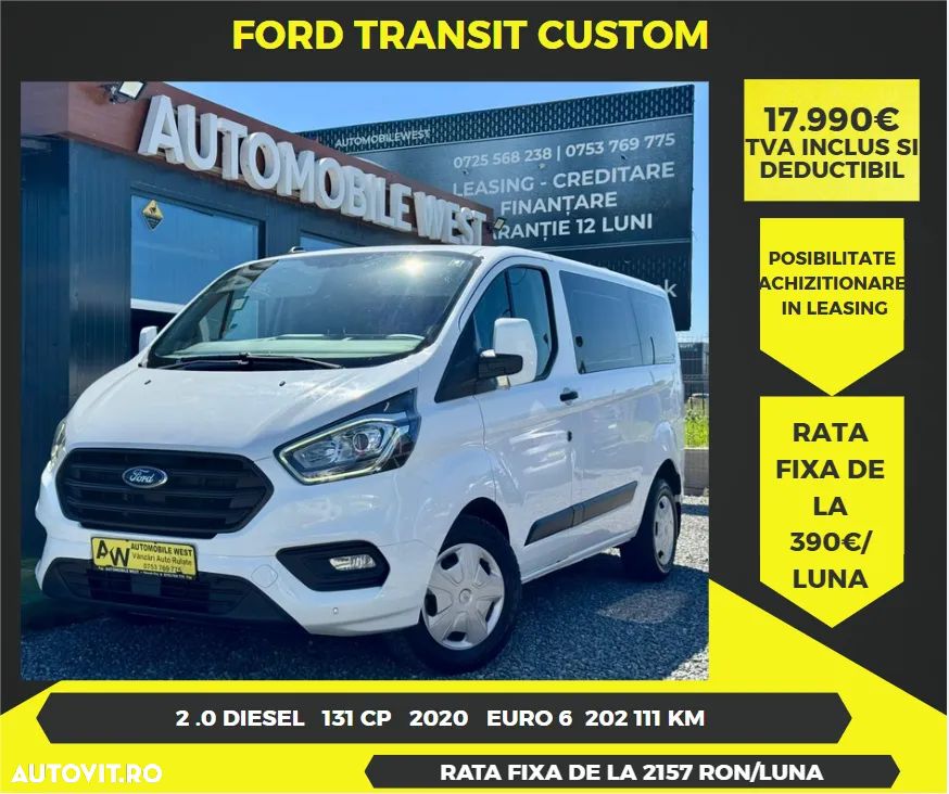 Ford Transit Custom Shuttle Bus 320 2.0 EcoBlue 130 CP L2H1 Trend - 1