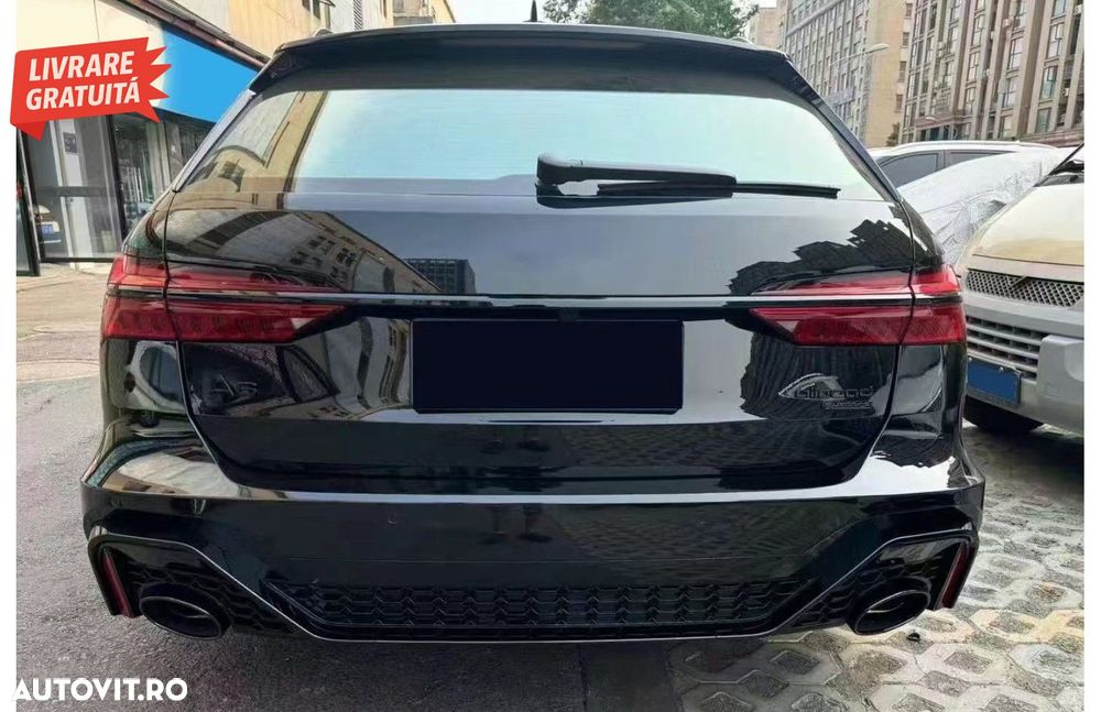 Bara Spate cu ornamente evacuare Audi A6 C8 4K Sedan (2018-Up) RS Design- livrare gratuita - 12