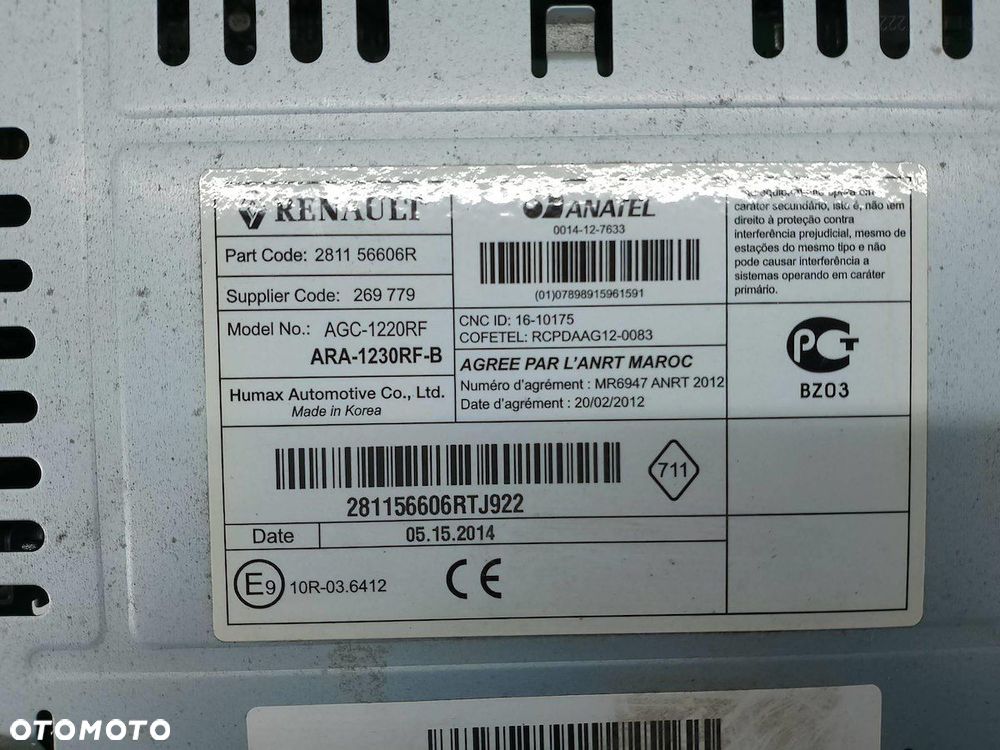 RADIO MERCEDES-BENZ CITAN 1.5 CDI 281156606R 0014-12-7633 - 7