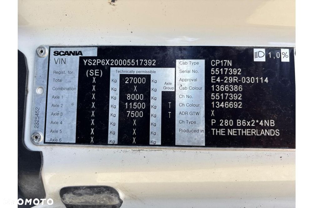 Scania P280 6x2*4 EURO6 + NTM 2 CHAMBERS !! CNG !! - 24
