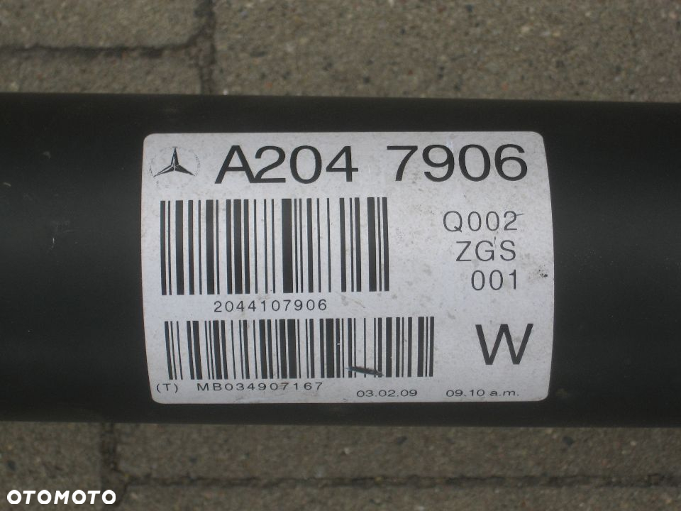 mercedes 204 w204 c klasa 2,2 cdi wał napędowy manual a2047906 2044107906 - 6