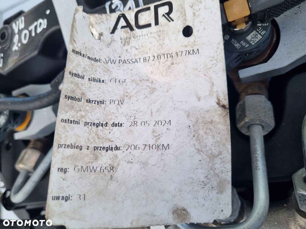 SILNIK KOMPLET VW Passat B7 2.0 TDI 177KM udokumentowane 206tyś CFG CFGC - 12