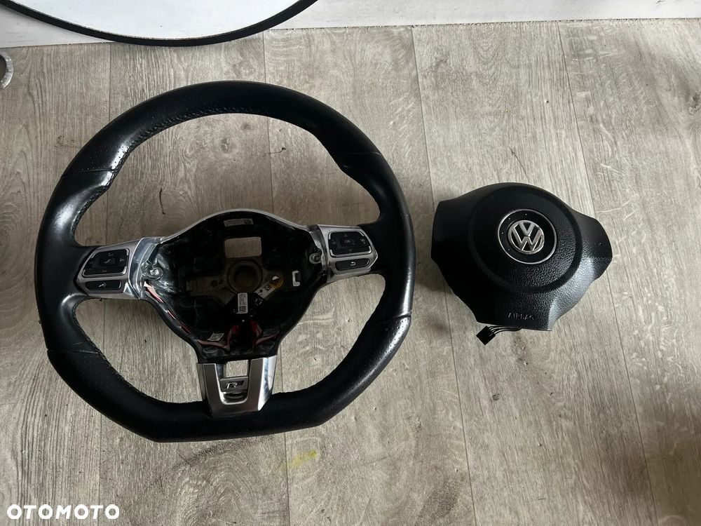 VW TIGUAN I 5N 06-15r R-LINE KIEROWNICA SKÓRZANA 1K8419091ABG0L AIRBAG 5K0880201AC - 1