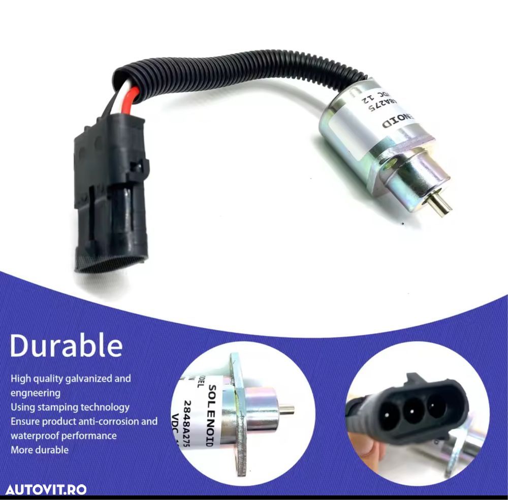 Opritor Stop Motorina Solenoid Supapa Electrovalva Perkins Case Bobina - 1